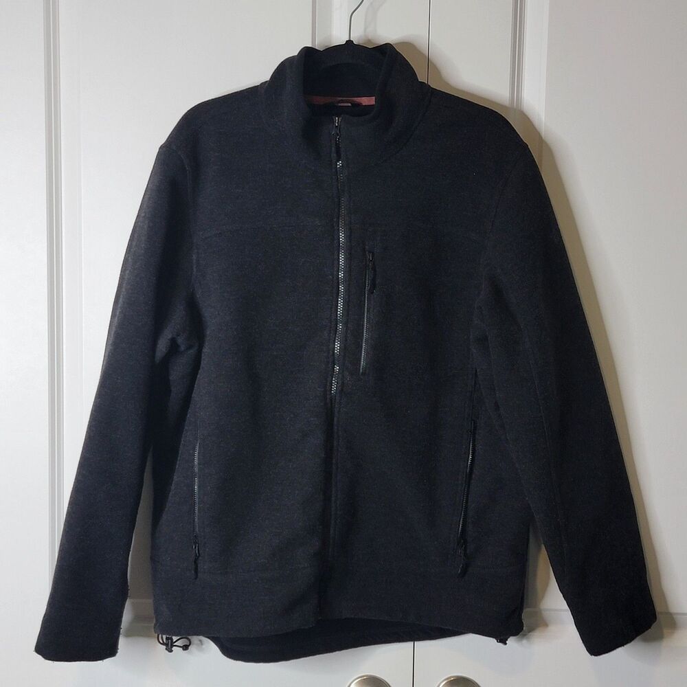 L.L. Bean  Men's Lg Soft Shell Wool Blend Jacket Heather Charcoal Full Zip OHMN7
